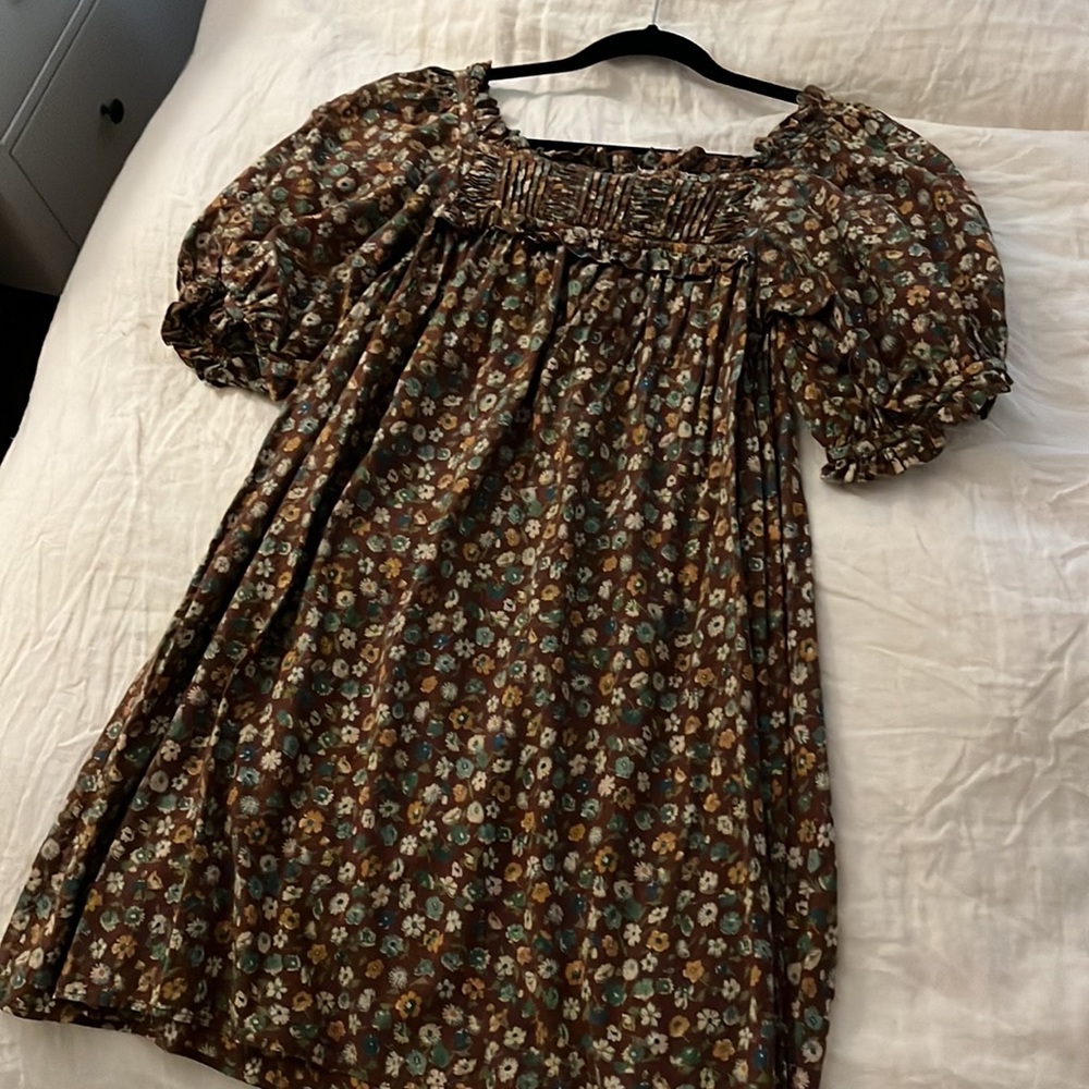 SOLD Doen Patricia brown floral dress size Medium - Picture 6 of 9